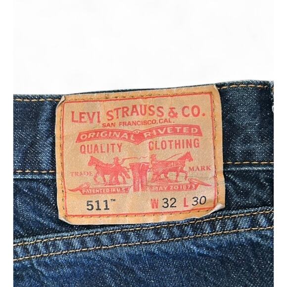 Levi Strauss 511 Slim Straight Fit Men’s Denim Blue Jeans Size 32x30 - Picture 7 of 7